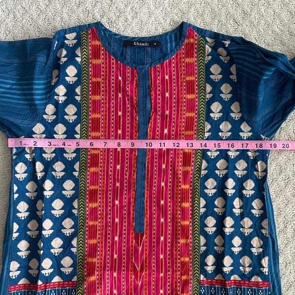 Khaadi Tunic Dress/Swimsuit Cover-Up Pink/Blue/Multi Size 8 - Picture 7 of 7